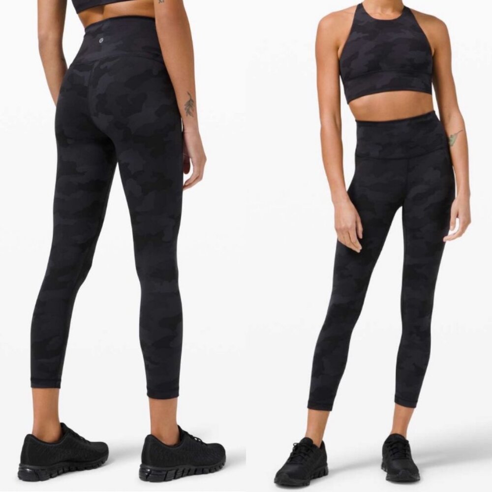 lululemon | Wunder Train High Rise Crop Camo Deep Coal